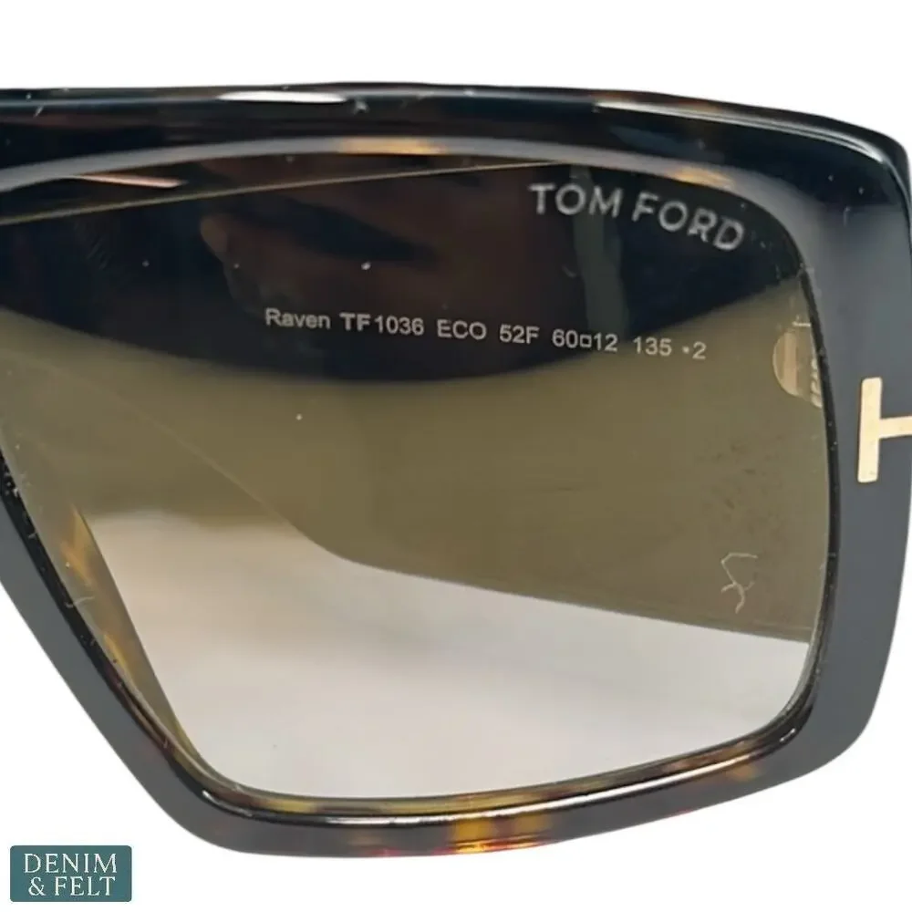 Tom Ford Raven FT1036/S Sunglasses Dark‎ Tortoise Brown Gradient 52F Italy NEW!!